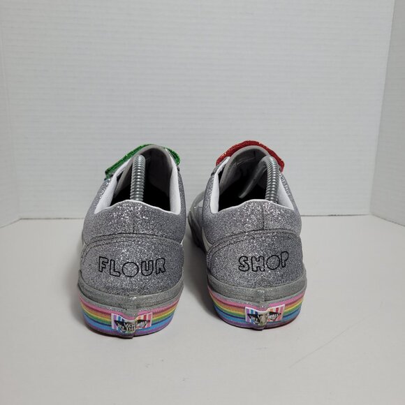 Vans Flour Shop Amirah Old Skool Rainbow Glitter Sneakers Unisex Men 8.5 Wm's 10 - Picture 6 of 13